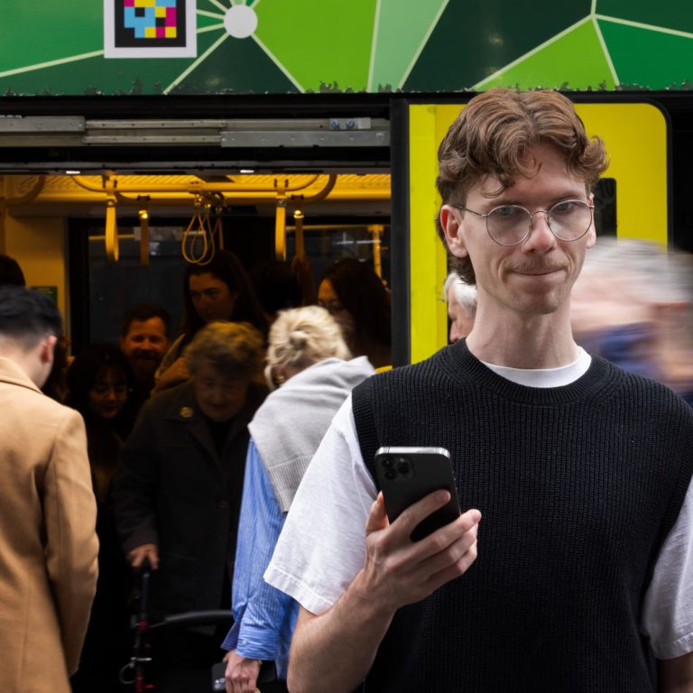 Route to independence: Ben identifies his Melbourne tram by sound
